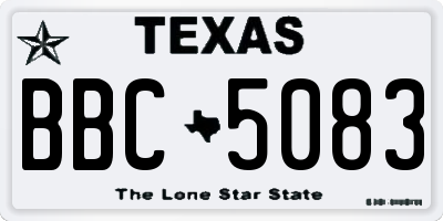 TX license plate BBC5083