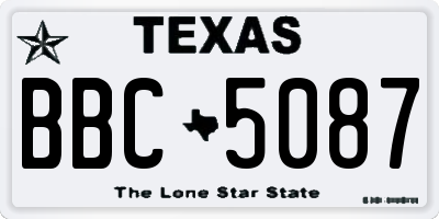 TX license plate BBC5087