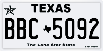 TX license plate BBC5092