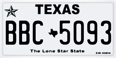 TX license plate BBC5093