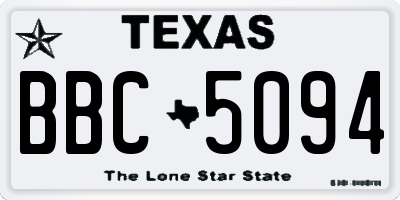 TX license plate BBC5094