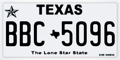 TX license plate BBC5096