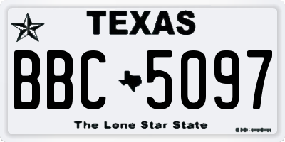 TX license plate BBC5097