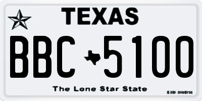 TX license plate BBC5100