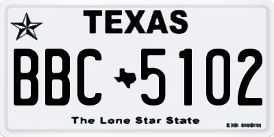 TX license plate BBC5102