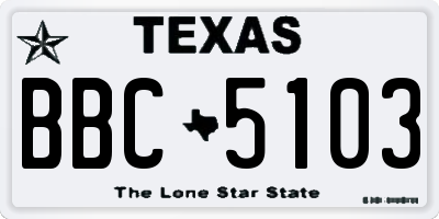 TX license plate BBC5103