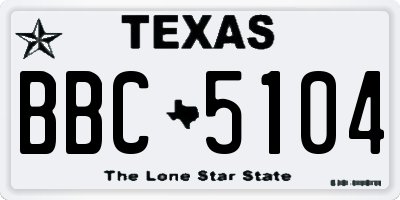 TX license plate BBC5104