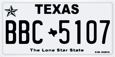 TX license plate BBC5107