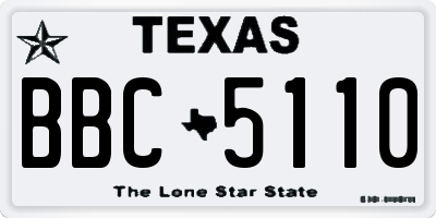 TX license plate BBC5110