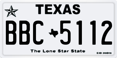 TX license plate BBC5112