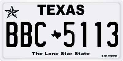 TX license plate BBC5113