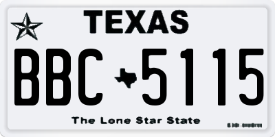 TX license plate BBC5115