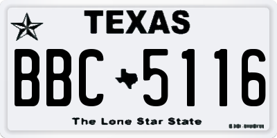 TX license plate BBC5116