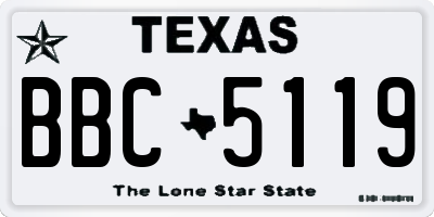 TX license plate BBC5119