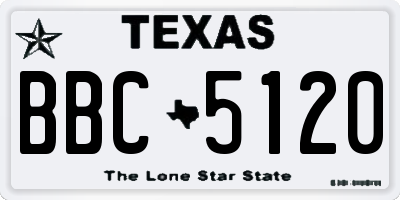 TX license plate BBC5120