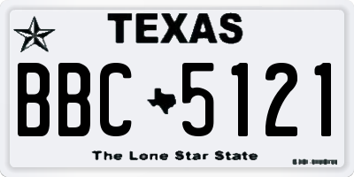 TX license plate BBC5121