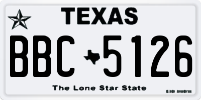 TX license plate BBC5126