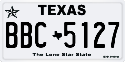 TX license plate BBC5127
