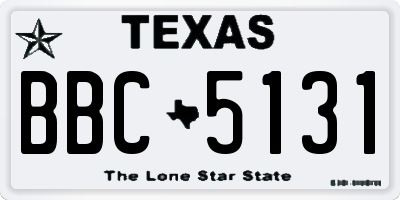 TX license plate BBC5131