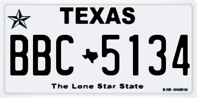 TX license plate BBC5134