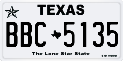 TX license plate BBC5135