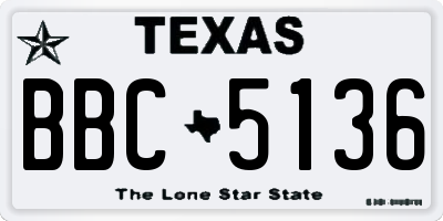 TX license plate BBC5136