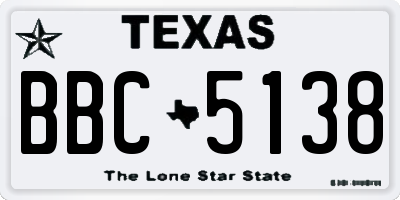 TX license plate BBC5138