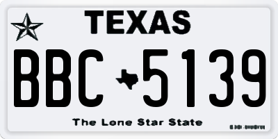 TX license plate BBC5139