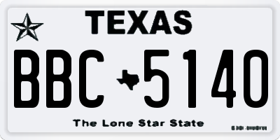 TX license plate BBC5140