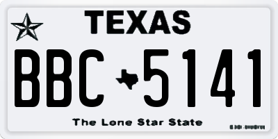 TX license plate BBC5141