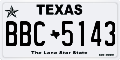 TX license plate BBC5143