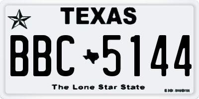 TX license plate BBC5144