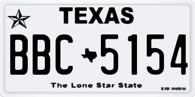 TX license plate BBC5154