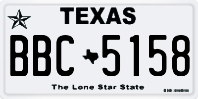 TX license plate BBC5158