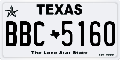 TX license plate BBC5160