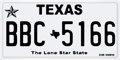 TX license plate BBC5166