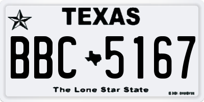 TX license plate BBC5167