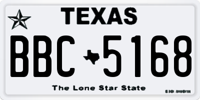 TX license plate BBC5168