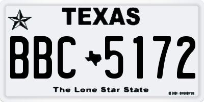 TX license plate BBC5172