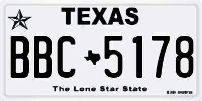 TX license plate BBC5178