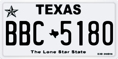 TX license plate BBC5180