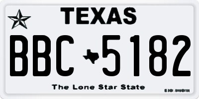 TX license plate BBC5182