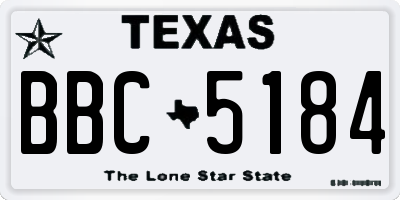 TX license plate BBC5184