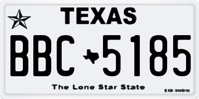 TX license plate BBC5185