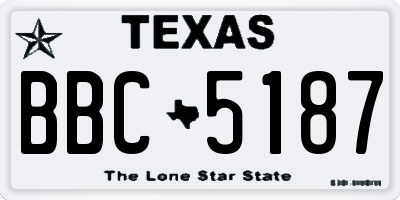 TX license plate BBC5187