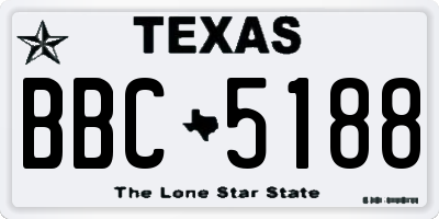 TX license plate BBC5188