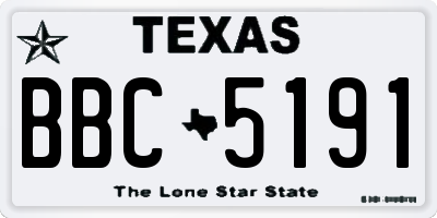 TX license plate BBC5191