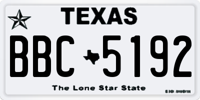 TX license plate BBC5192