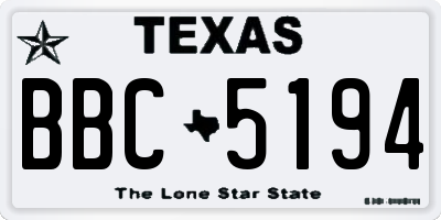 TX license plate BBC5194