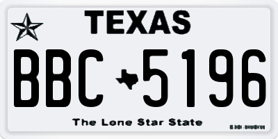 TX license plate BBC5196